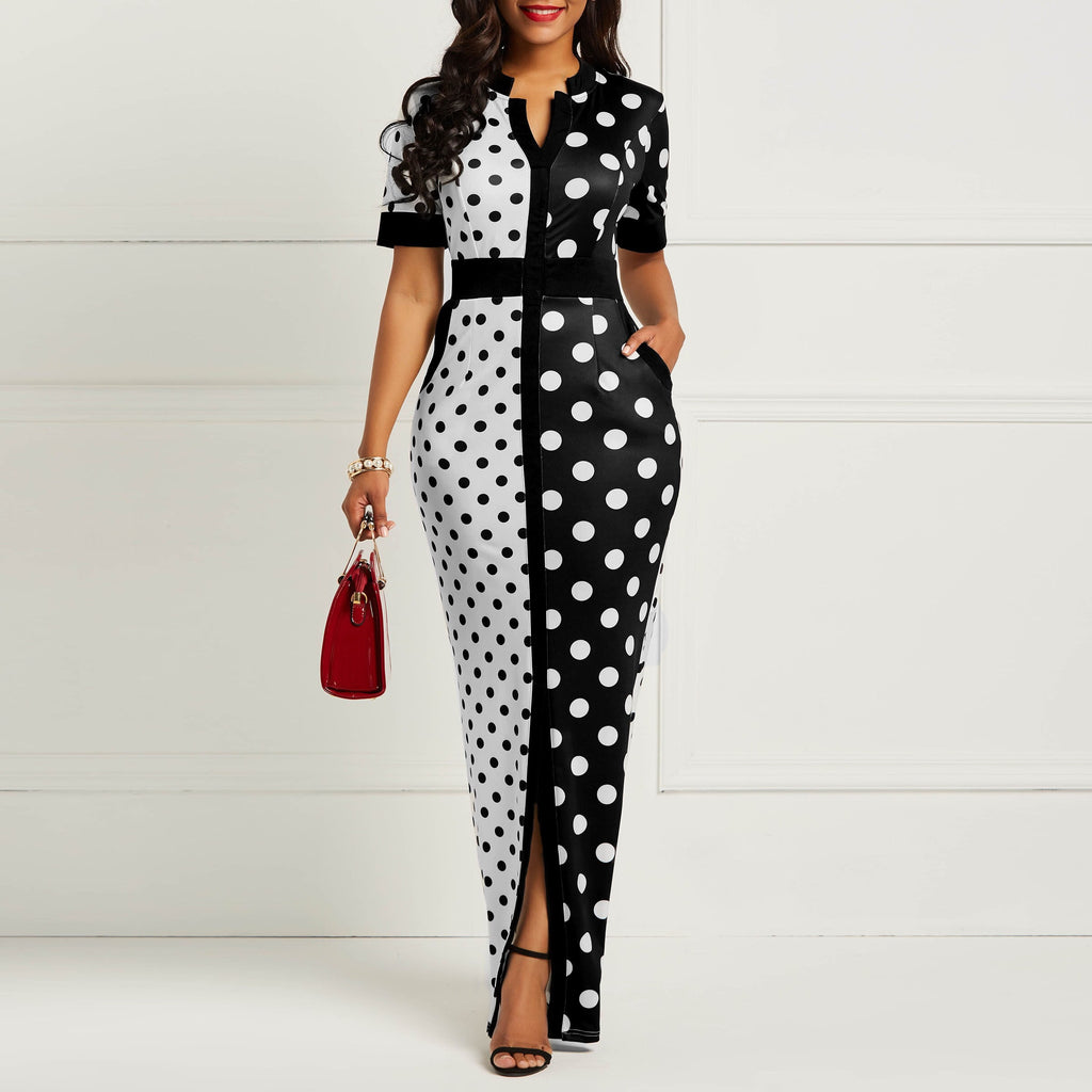 African Polka Dot Long Maxi Dress