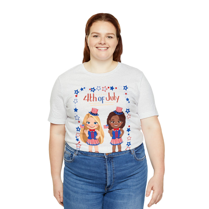 4th of July Patriotic Girls Short Sleeve T-Shirt