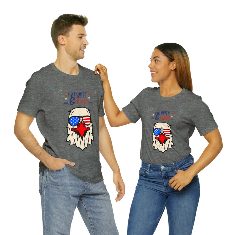 Patriotic and Proud Eagle 4th of July Short Sleeve T-Shirt