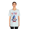 Thumbs Up Patriotic Gnome Celebrating the 4th of July Short Sleeve T-Shirt