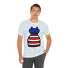 Patriotic Red, White and Blue Lady Casual Dress 4th of July Short Sleeve T-Shirt
