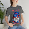 Home of the Brave Patriotic Gnome 4th of July Short Sleeve T-Shirt