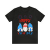 Patriotic Gnomes Sending a Happy 4th of July Short Sleeve T-Shirt