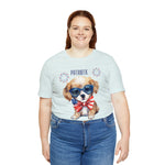 Cute Brave and Free Patriotic Dog on the 4th of July Short Sleeve T-Shirt