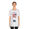 The Joy of Being Patriotic Lady Celebrating the Land of the Free 4th of July Short Sleeve T-Shirt