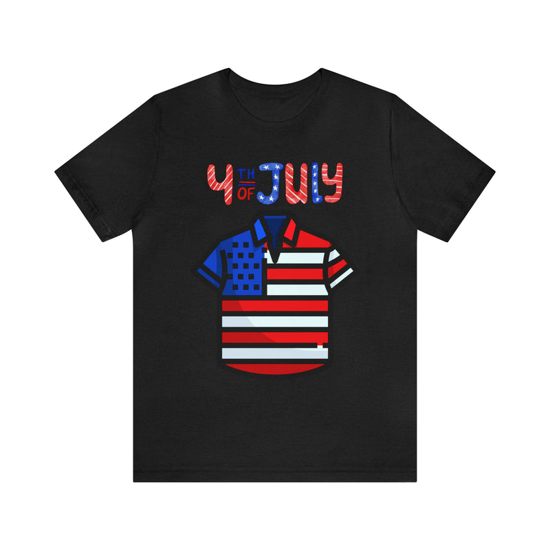 Patriotic Red, White and Blue Casual Shirt 4th of July Short Sleeve T-Shirt