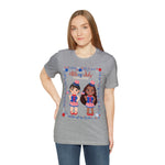 Celebrating 4th of July Patriotic Girls Short Sleeve T-Shirt