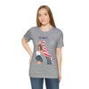 Cute Patriotic and Free Lady Celebrating the 4th of July Short Sleeve T-Shirt