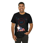 Let's Get Lit Lady Flags and Fireworks 4th of July Short Sleeve T-Shirt