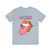 Patriotic Lips Being Funny on the 4th of July Short Sleeve T-Shirt