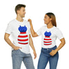 Patriotic Red, White and Blue Formal Dress 4th of July Short Sleeve T-Shirt