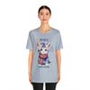 Cute Brave and Free Patriotic Cat on the 4th of July Short Sleeve T-Shirt