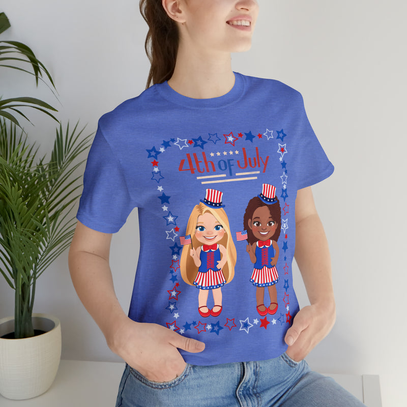 4th of July Patriotic Girls Short Sleeve T-Shirt