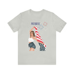 Cute Patriotic and Free Lady Celebrating the 4th of July Short Sleeve T-Shirt