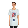 The Joy of Being Patriotic Lady Celebrating the Land of the Free 4th of July Short Sleeve T-Shirt