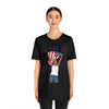 The Joy of Being Patriotic Lady Celebrating the Land of the Free 4th of July Short Sleeve T-Shirt