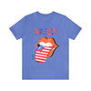 Patriotic Lips Being Funny on the 4th of July Short Sleeve T-Shirt