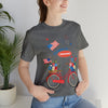 Celebrate Freedom Bike Ride Patriotic 4th of July Short Sleeve T-Shirt