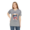 Cute Brave and Free Patriotic Dog on the 4th of July Short Sleeve T-Shirt