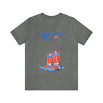 Happy Independence Day Red, White and Blue Cowboy Boots 4th of July Short Sleeve T-Shirt