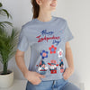 Happy Independence Day From the Rocking Gnome Band Celebrating the 4th of July Short Sleeve T-Shirt