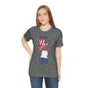 The Joy of Being Patriotic Lady Celebrating the Land of the Free 4th of July Short Sleeve T-Shirt