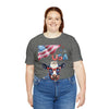 Mother Moo Patriotic USA Cow 4th of July Short Sleeve T-Shirt