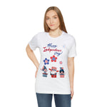 Happy Independence Day From the Rocking Gnome Band Celebrating the 4th of July Short Sleeve T-Shirt