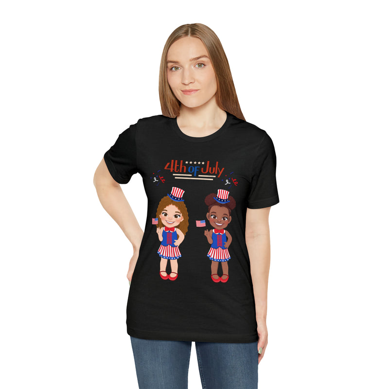 Celebrate With Us Patriotic Girls 4th of July Short Sleeve T-Shirt