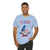 Thumbs Up Patriotic Gnome Celebrating the 4th of July Short Sleeve T-Shirt
