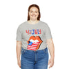 Patriotic Lips Being Funny on the 4th of July Short Sleeve T-Shirt