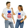 Patriotic Red, White and Blue Formal Dress 4th of July Short Sleeve T-Shirt