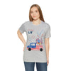 Freedom and Fireworks Patriotic Truck Let's Get Lit on the 4th of July Short Sleeve T-Shirt