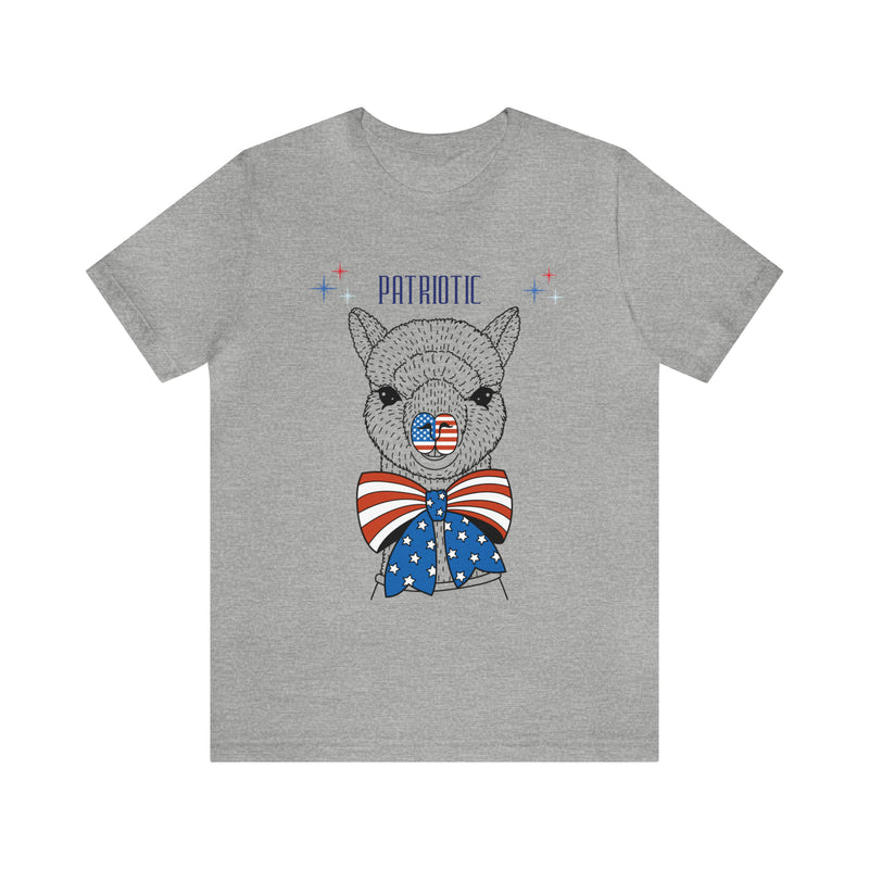 Patriotic Llama Love on the 4th of July Short Sleeve T-Shirt