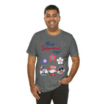 Happy Independence Day From the Rocking Gnome Band Celebrating the 4th of July Short Sleeve T-Shirt