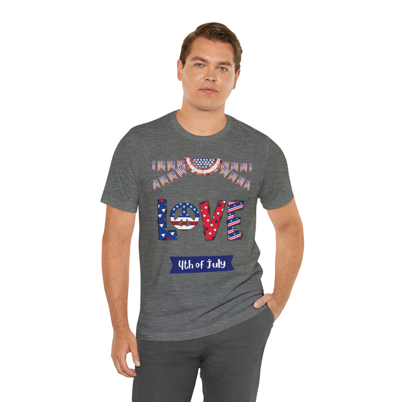 4th of July Love Short Sleeve T-Shirt