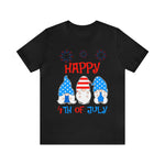 Patriotic Gnomes Sending a Happy 4th of July Short Sleeve T-Shirt