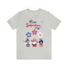 Happy Independence Day From the Rocking Gnome Band Celebrating the 4th of July Short Sleeve T-Shirt