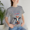 Mother Moo Cow Patriotic 4th of July Short Sleeve T-Shirt