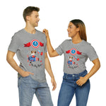 Oh My Stars! Chipmunk and Fireworks 4th of July Short Sleeve T-Shirt