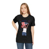 The Joy of Being Patriotic Lady Celebrating the Land of the Free 4th of July Short Sleeve T-Shirt