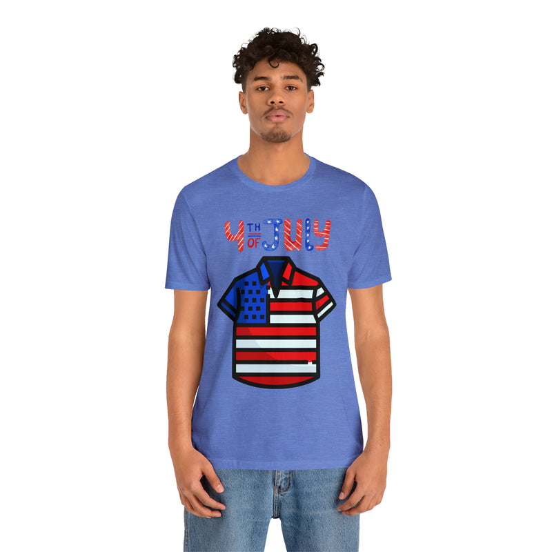 Patriotic Red, White and Blue Casual Shirt 4th of July Short Sleeve T-Shirt