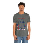 Land of the Free Gnomes Celebrating the 4th of July Short Sleeve T-Shirt