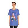 Cute Patriotic and Free Lady Celebrating the 4th of July Short Sleeve T-Shirt