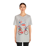 Celebrate Freedom Bike Ride Patriotic 4th of July Short Sleeve T-Shirt