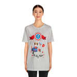 Oh My Stars! Chipmunk and Fireworks 4th of July Short Sleeve T-Shirt