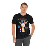 Mother Giraffe Happy 4th of July Short Sleeve T-Shirt