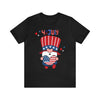 Patriotic Gnome Showing Love on the 4th of July Short Sleeve T-Shirt