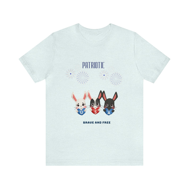 Adorable Patriotic Bunnies Celebrating the 4th of July Short Sleeve T-Shirt