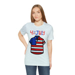 Patriotic Red, White and Blue Casual Shirt 4th of July Short Sleeve T-Shirt